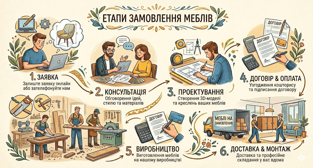 етапи замовлення меблів
